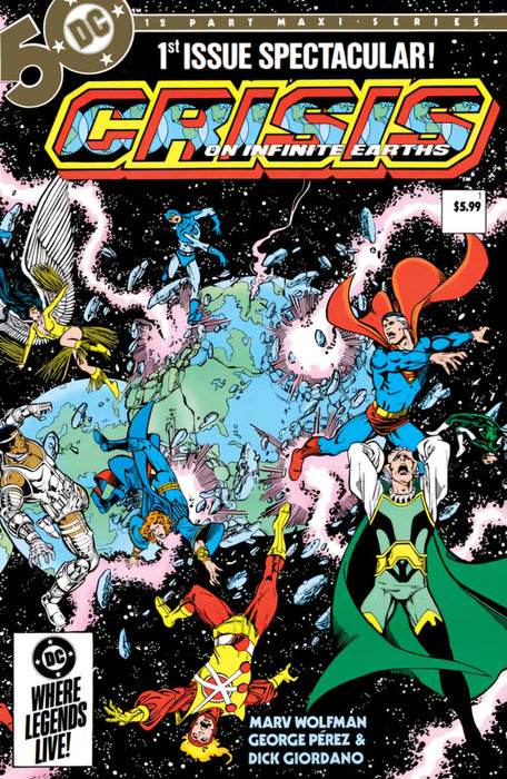 CRISIS ON INFINITE EARTHS #1 (OF 12) FACSIMILE EDITION CVR B GEORGE PEREZ WRAPAROUND FOIL VARIANT DC (2024)