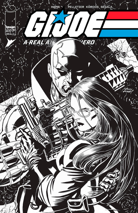 GI JOE A REAL AMERICAN HERO #307 CVR B ANDY KUBERT B&W VARIANT IN STORE 6/26/2024