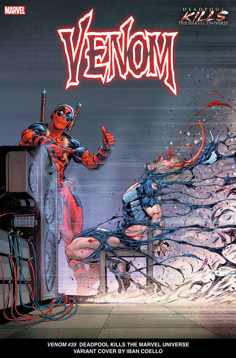 VENOM #35 IBAN COELLO DEADPOOL KILLS THE MARVEL UNIVERSE VARIANT In Store 7/3/2024