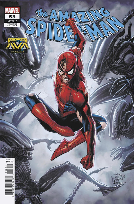 AMAZING SPIDER-MAN #53 TONY DANIEL MARVEL VS. ALIEN VARIANT IN STORE 7/10/2024