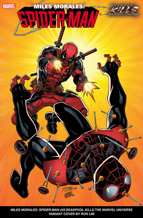 MILES MORALES: SPIDER-MAN #22 RON LIM DEADPOOL KILLS THE MARVEL UNIVERSE VARIANT IN STORE 7/3/2024